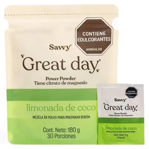Citrato De Magnesio Great Day Limonada De Coco 180G Savvy