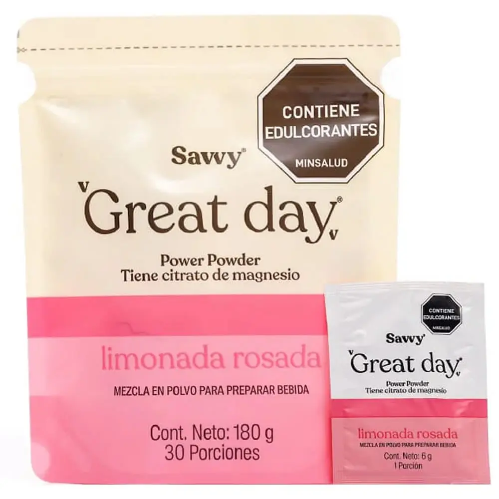 Citrato De Magnesio Great Day Limonada Rosada 180G Savvy