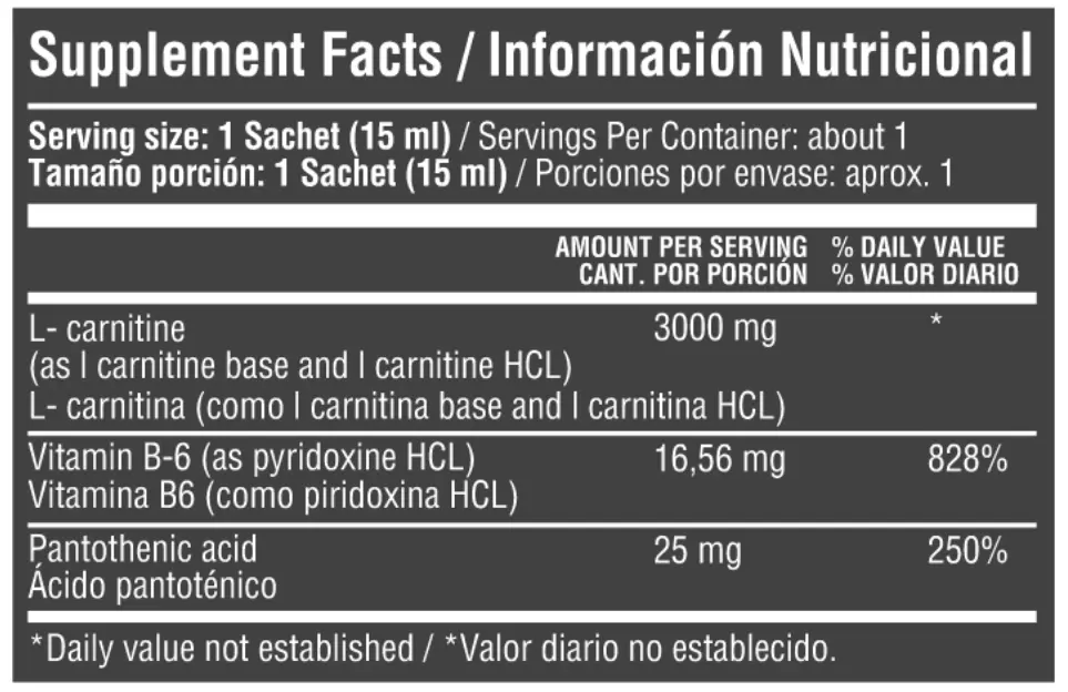 Carnitine Liquid 15 ml Sachets Healthy Sports - Imagen 2