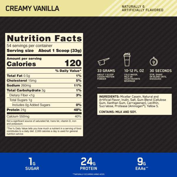 Alternative view of Gold Standard 100% Casein 3.86 lb Optimum Nutrition