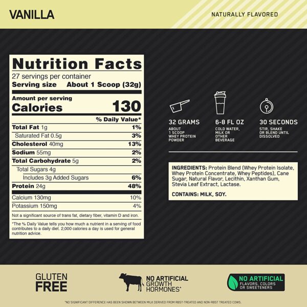Alternative view of Naturally Flavored Gold Standard 100% Whey 2 lb Optimum Nutrition