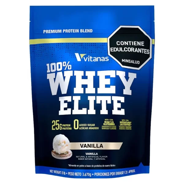 100% Whey Elite Vainilla 8 Lb Vitanas