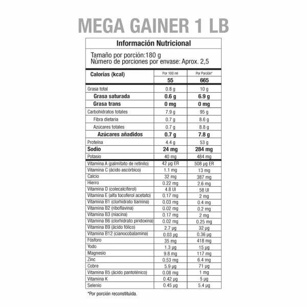 Alternative view of Mega Gainer 1 Lb GMN